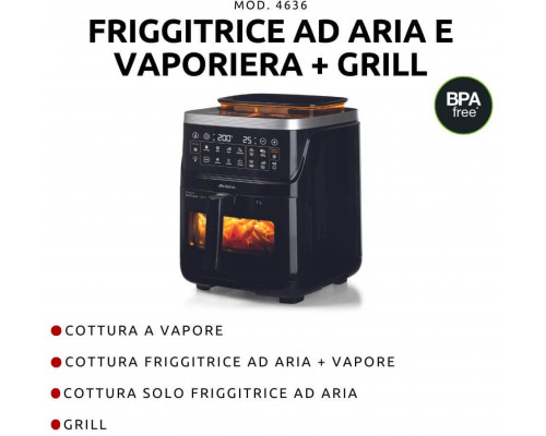 Ariete 4636/00 Pojedyńczy 7 l Autonomiczny 1700 W na gorące powietrze Black