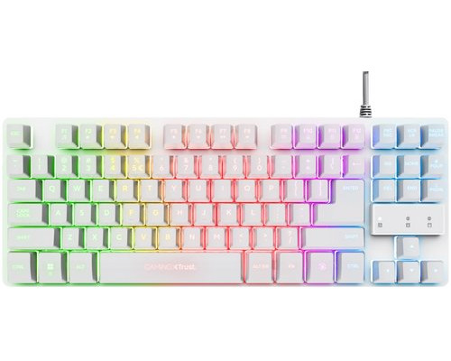 GXT 833W Thado Gamingtangentbord TKL RGB Nordisk layout Vit