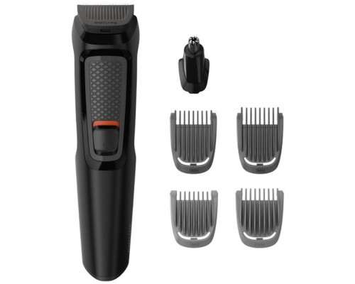 Philips MULTIGROOM Series 3000 MG3711/15, Black, Rectangle, Beard, Ear, Eyebrow, Nose, Stainless steel, Battery, 60 min