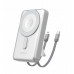 Dudao K29 10000mAh PD 20W z MagSafe z metalową obudową, podstawką i wbudowanymi kablami USB-C/Lightning - silver