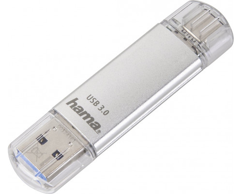 Hama C-Latea pamięć USB Type-C USB 3.1/USB 3.0, 128 GB, 40 MB/s, srebrna
