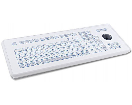 Gett GETT InduDur robustny szczególnie odporny klawiatura foliowa przyciski o krótkim skoku mit Trackball und NUM Block IP65 USB Layout DE