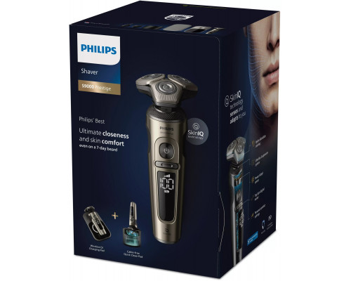 Philips Shaver S9000 Prestige SP9883/35 Wet and dry electric shaver, Series 9000, Rotation shaver, Grey, NanoTech Dual Precision Blades, SH91, 2 year(s), Battery
