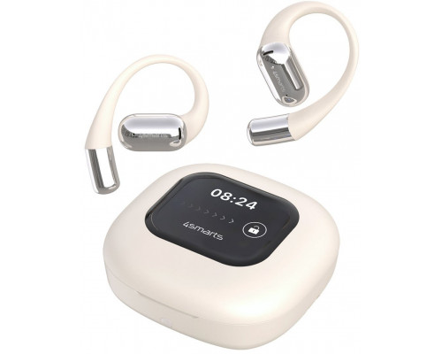 4smarts Open-Ear Bluetooth Kopfhörer SkyBuds AI Screen, beige