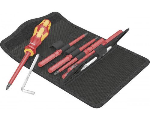 Profi-Tasche VDE, 13-teilig(rot/gelb, inkl. Steckgriff, VDE-Wechselklingen)