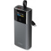 SBS 10000mAh PD 20W ar displeju LCD i wbudowanym kablem USB-C - gray
