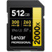 SD  Lexar Professional 2000x SDXC 512 GB Class 10 UHS-II/U3 V90 (LSD2000512G-RNNNG)