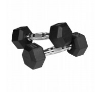Dumbbells cast iron gumowane HEX 2x2.5 kg REBEL ACTIVE