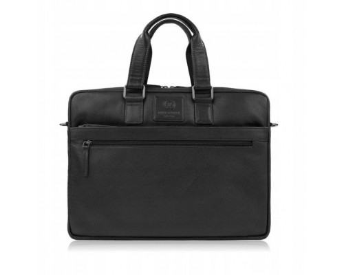 męska na laptopa na ramię i do ręki skórzana black Paolo Peruzzi AL-09-BL