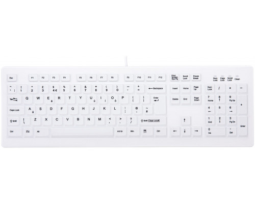 CHERRY AK-C8100F-UVS-W/UK klawiatura Medyczna USB QWERTY British English Biały