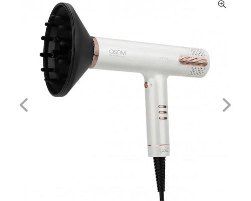 Plaukų džiovintuvas OSOM Professional LUXE BLDC High Speed Hair Dryer OSOMPF08WH, 1500 W, baltos spalvos