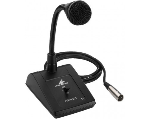 Monacor PDM-302, 60 - 12000 Hz, 600 O, Cardioid, Dynamic, Wired, XLR-3