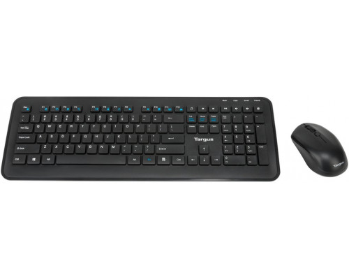 Targus KM610 - Zestaw klawiatury i myszy - kombinacja - full size - bezprzewodowy - 2.4 GHz - QWERTY - hiszpański - czarny