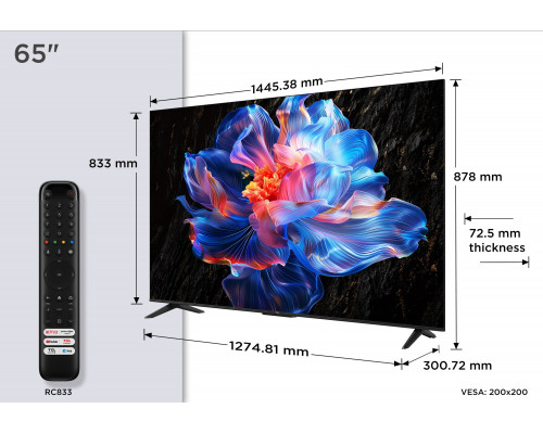 TCL 65P69K 165,1 cm (65") 4K Ultra HD Smart TV Wi-Fi Czarny