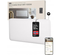 Mill Invisible Smart WiFi Heater | PA1000WIFI4 | Panel Heater | 1000 W | Suitable for rooms up to 12-16 m² | White | IPX4