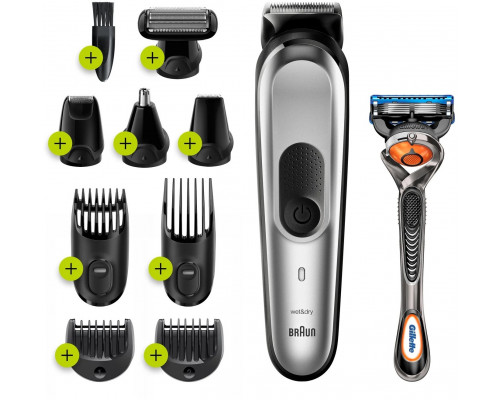 Braun Trimmer 10-in-1 MGK7220 Cordless Number of length steps 13 Black/Silver