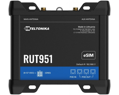 TELTONIKA NETWORKS RUT951 POE+ DUAL SIM eSIM 4G/LTE/3G/2G WiFi Router