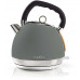 Nedis KAWK520EGY, 1.8 L, 2200 W, Grey, Stainless steel, Water level indicator, Cordless