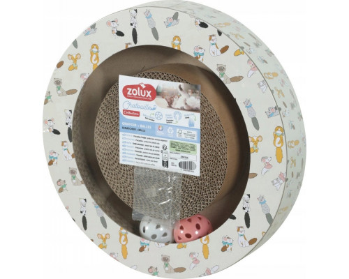 Zolux Chatouille tekturowa okrągła z piłkami i kocimiętką