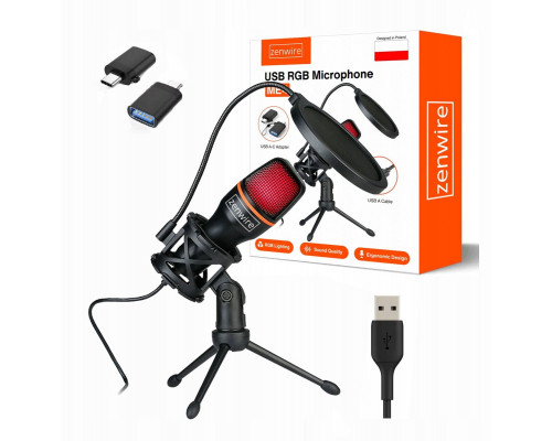 Pojemnościowy Studyjny do Komputera PC Gamingowy RGB USB-C USB 3.0 Zenwire  ME4