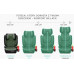 FMonroe FOTELIK SAMOCHODOWY MODEL LEONARDO Black-Green Pikowany R129 100-150 CM ISOFIX