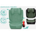 FMonroe FOTELIK SAMOCHODOWY MODEL LEONARDO Black-Green Pikowany R129 100-150 CM ISOFIX