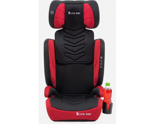 FMifold FOTELIK SAMOCHODOWY MODEL MARCO Black-Red Pikowany R129 100-150 CM ISOFIX