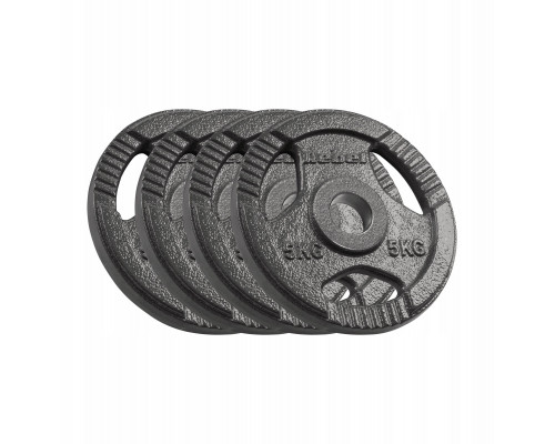 cast iron olympic zestaw 4x5kg, otwór 51mm, plate z uchwytami, REBEL ACTIVE