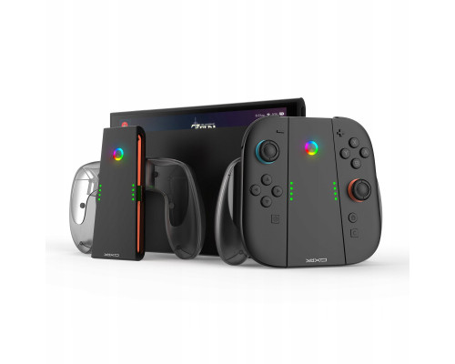 YAXO Charge Grip Set for Joy-Con with charging function Nintenfor Switch 2 Techno black