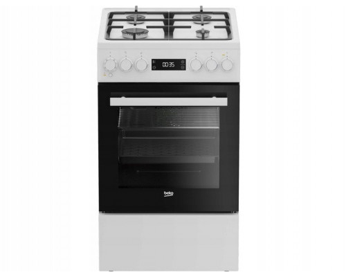 BEKO Cooker | FSM51339DWDS | Hob type Gas | Oven type Electric | Baltas | Plotis 50 cm | Grilling | LED | Gylis 60 cm | 60 L