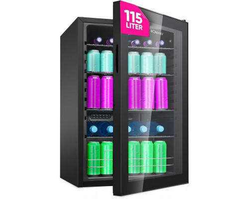 Bomann KSG 7290 black Glass Door Refrigerator 84,5cm