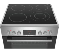 Kuchenka Bosch Serie 4 HKR39C250, Freestanding cooker, Black, Grey, Rotary, Touch, Chrome, Front, 1.2 m