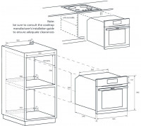 Haier Oven HWO60SM2B9BH 70 L Electric Pyrolytic/Hydrolytic Touch Height 59.5 cm Width 59.5 cm Black
