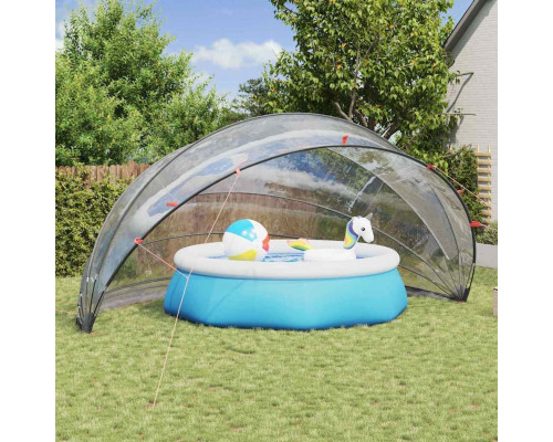 vidaXL Przezroczysta kopuła basenowa 592 x 590 x 275 cm PVC