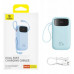 Baseus Qpow2 20000mAh 22,5W with dual cable with digital display + cable Simple USB-C 3A 0,3m (white) - blue