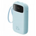 Baseus Qpow2 20000mAh 22,5W with dual cable with digital display + cable Simple USB-C 3A 0,3m (white) - blue