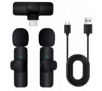 2x Bezprzewodowy Krawatowy USB-C Klips Android Streaming Live Vlog