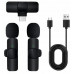 2x Bezprzewodowy Krawatowy USB-C Klips Android Streaming Live Vlog