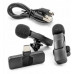 2x Bezprzewodowy Krawatowy USB-C Klips Android Streaming Live Vlog