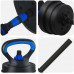 vidaXL Zestaw hantli 4 w 1 Black i blue 121 x 19,5 x 19,5 cm