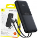 Baseus Lipow 10000mAh 22.5W with built-in dual cable with display (z dodatkowym blackm kablem Baseus Simple USB-A - USB-C 3A 0,2m) - black