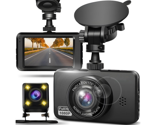WIDEOREJESTRATOR SAMOCHODOWY + KAMERA COFANIA Z WYŚWIETLACZEM DASH CAM HDR