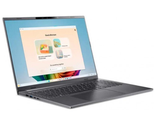 Laptop Acer Notebook Aspire Aspire 16 AI A16-11M-X4X3 CPU Qualcomm Snapdragon X X1-26-100 3000 MHz 16" 1920x1200 RAM 16GB LPDDR5x SSD 512GB Qualcomm Adreno GPU Integrated ENG Card Reader microSD Windows 11 Home Steel Grey 1.55 kg NX.JLNEL.001