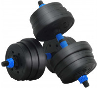 vidaXL Zestaw hantli 4 w 1 Black i blue 121 x 19,5 x 19,5 cm