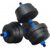 vidaXL Zestaw hantli 4 w 1 Black i blue 121 x 19,5 x 19,5 cm