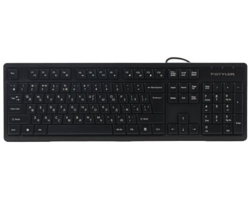 A4Tech A4tech FKS12, multimedialna cicha klawiatura biurowa, CZ/US, USB, czarny