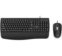 Genius KM-123 zestaw klawiatura przewodowa (USB) Czeska/Słowacka czarna z optyczną myszką