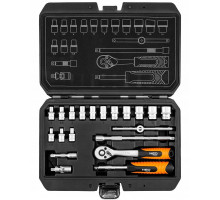 Neo Zestaw kluczy nasadowych 1/4", 20 szt., satynowy