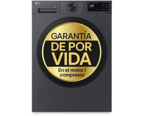LG LG Dryer Machine | RHX5009TBB | Energy efficiency class B | Front loading | 9 kg | Heat pump | LED | Depth 66 cm | Wi-Fi | Matte black