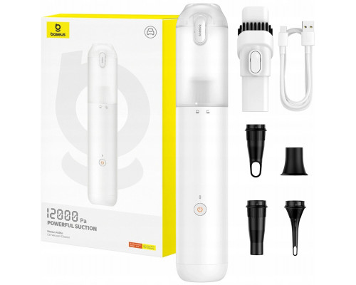 Baseus Odkurzacz bezprzewodowy Baseus A3lite samochodowy z funkcją pompki do materacy - biały